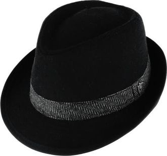Ascentix Mens Wool Blend All Season Fedora Hat with Herringbone Band in Black at Nordstrom, Size Xx-Large