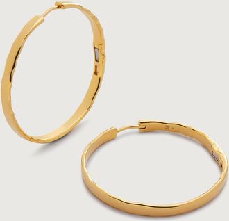 Monica Vinader Gold Siren Muse Wave Large Hoop Earrings