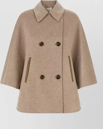 Max Mara cashmere double breasted cape coat