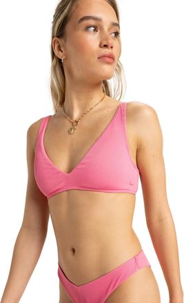 Roxy Triangel-Bikini-Top ROXY Rib Roxy Love The Oceana V, Damen, Gr. XXL, Cup B, pink (pink carnation), Obermaterial: 91% Nylon, 9% Elasthan;, Bikini-Obert