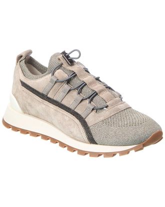 Brunello Cucinelli Knit & Suede Sneaker