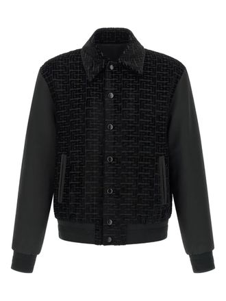 Balmain logo-pattern bomber jacket - Nero