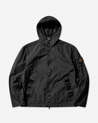 Stone Island Men s Crinkle Reps NY Hooded Jacket Black