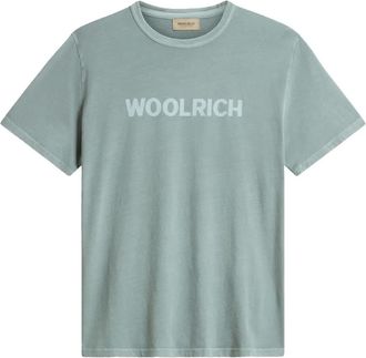 Woolrich logo-print T-shirt - men - Organic Cotton - L - Green