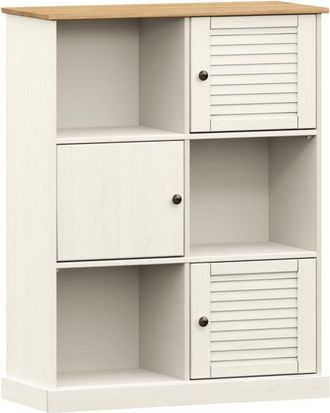 vidaXL Librer&iacute;a Vigo Madera Maciza De Pino Blanco 90x35x114,5 Cm Vidaxl