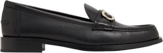 Ferragamo Gancini Ornament Leather Moccasins, Size 8.5 C