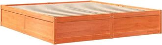 vidaXL Vidaxl - Cama Sin Colch&oacute;n Madera Maciza De Pino Marr&oacute;n Cera 180x200 Cm