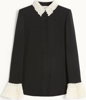 Valentino Camicia In Georgette Donna NERO/AVORIO 36