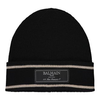 Balmain Beanies, male, Black, Size: ONE SIZE Knitted Hat