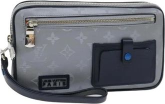 Louis Vuitton Pre-owned Vintage Clutch Bag - Dames - Vintage Clutch - Grijs - ONE Size - Nylon - Vintage