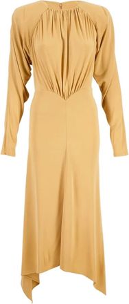 Stella McCartney Abito in cr&ecirc;pe a maniche lunghe - Giallo