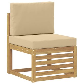 vidaXL Sof&aacute; Intermedio De Exterior Madera De Acacia S&oacute;lida Blanco Vidaxl