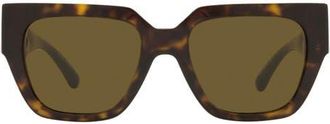 Versace 53mm Square Sunglasses in Dark Havana /Dark Brown at Nordstrom