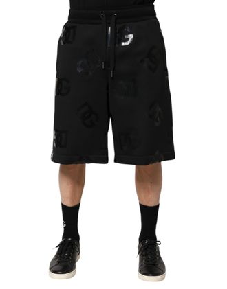 Dolce & Gabbana Black Logo Cotton Bermuda SweatMens Mens Shorts