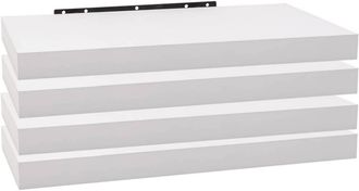 Woltu Set Da 4 Mensole Da Muro Bianche Ideali Per Ogni Ambiente Varie Misure Dimensioni : 50x22.9x3.8cm