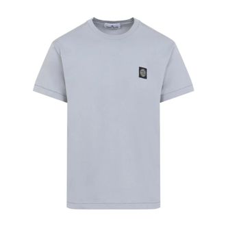 Stone Island Katoenen T-shirt - Heren - T-shirts - Grijs - S - Katoen - Tops