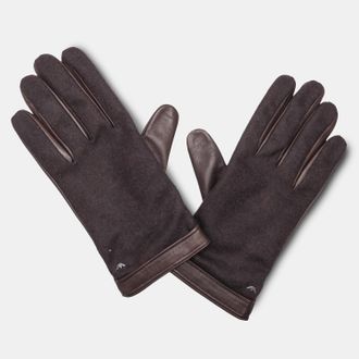 Emporio Armani Mens Accessories Leather Gloves in Black - Size X-Large