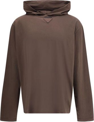 Prada Hoodie met Lange Mouwen en Logo Detail