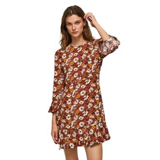 Pepe Jeans London Zomerjurk - Dames - Zomerkleedjes - Oranje - S - Kleedjes