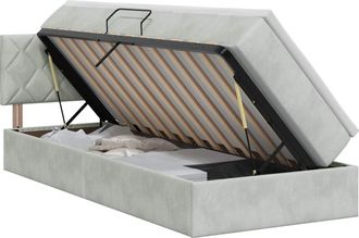 vidaXL Cama Con Almacenamiento Gris Claro 100 X 200 Cm Terciopelo Vidaxl
