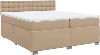 vidaXL Vidaxl - Box Spring Bed with Mattress Cappuccino 200x200 cm Faux Leather