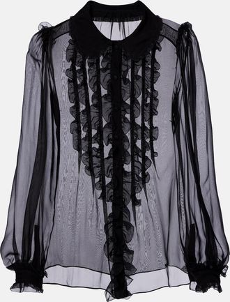 Dolce & Gabbana Ruffled sheer silk blouse