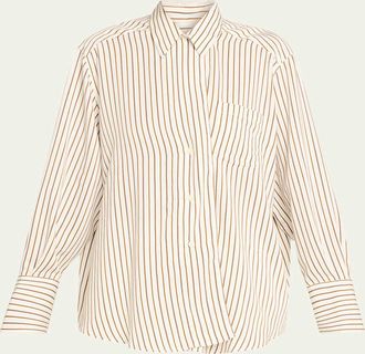 House of Dagmar Asymmetric Fluid Stripe Shirt