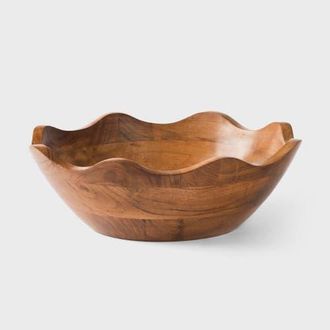 Mela Artisans Acacia Wood Scallop Bowl in Natural - Medium at Nordstrom