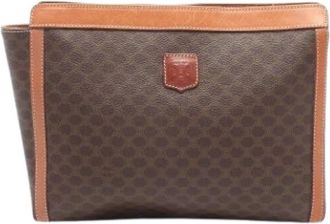Celine Pre-owned Canvas Clutch - Dames - Vintage Clutch - Bruin - ONE Size - Vintage