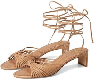 Vince Camuto Lory Ankle Wrap Kitten Heel Sandals Womens Sandals Sandstone : 8.5 M, Synthetic