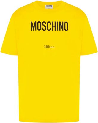 Moschino T-shirt met logoprint - Geel