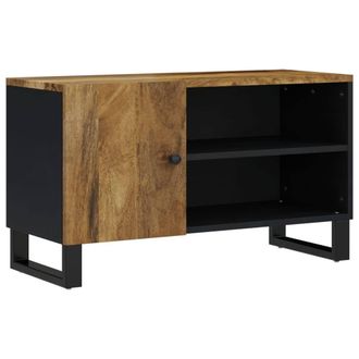 Berkfield Home TV Cabinet 80x33x46 cm Solid Wood Mango&Engineered Wood in Brown | Size: 80 x 33 x 46 cm
