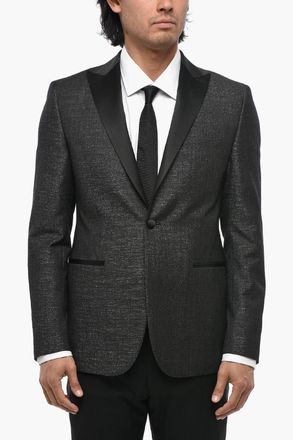 Corneliani CODE Blazer in Lurex con Rever a Lancia in Satin Corneliani
