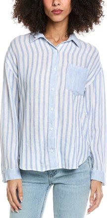 Bella Dahl Contrast Pocket Linen-Blend Boyfriend Shirt