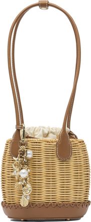 Self Portrait Shoulder Bag With Rattan Pendant Borse A Spalla E Tracolla Marrone-Donna