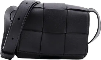 Bottega Veneta Black Maxi Intrecciato Leather Cassette Crossbody Candy (Authentic Pre-Loved)