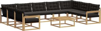 vidaXL Conjunto De Sof&aacute;s De Exterior 10 Uds. Blanco Y Negro Vidaxl