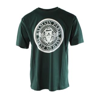 Balmain T-Shirts, male, Green, M, Green Men T-shirt