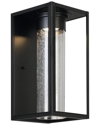 Eglo Eglo Walker Hill 1 Light Integrated Led Outdoor Wall Light With Black Finish & Clear Seeded Glass