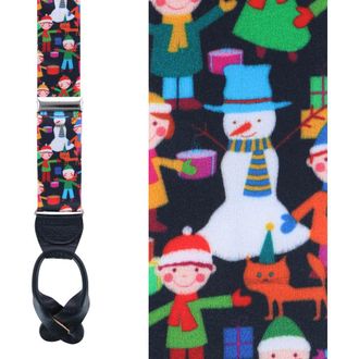 Trafalgar Store Happy Holidays Childrens Gift Exchange Silk Button End Suspenders in Multiple Colors at Nordstrom