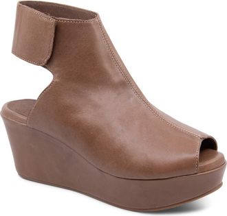 Chocolat Blu Cutout Wedge Sandal in Brown Leather at Nordstrom, Size 7.5