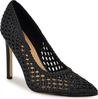 Nine West Tatiana Pointed Toe Pump in Black Woven at Nordstrom, Size 7.5