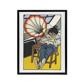 Artery8 A Beethoven Music Enthusiast Moriz Jung Framed Canvas Wall Art Print | Size: W24 x H32