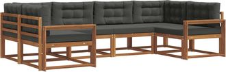 vidaXL Conjunto De Sof&aacute;s De Exterior 6 Uds. Natural Y Antracita Vidaxl