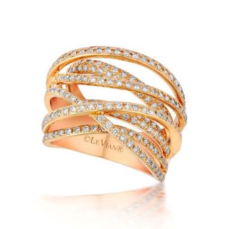 Le Vian Ladies Strawberry And Vanilla Rings in 14K Strawberry Gold