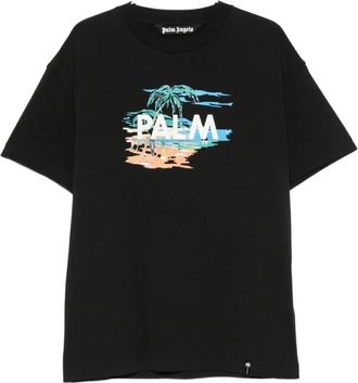 Palm Angels T-shirt met ronde hals - Heren - T-shirts - Zwart - L - Tops
