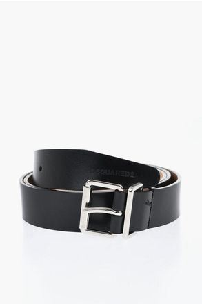 Dsquared2 Leather Belt with Silver-Tone Buckle 30mm size 100