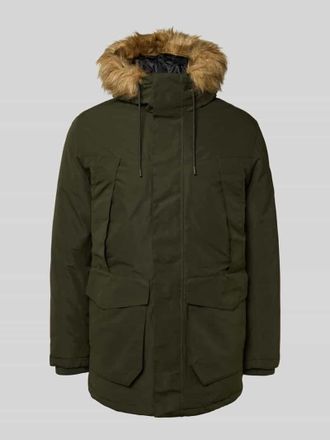 Jack & Jones Jack & Jones Parka mit Pattentaschen und Kapuze mit Kunstfell in Oliv, Gr&ouml;&szlig;e XXL