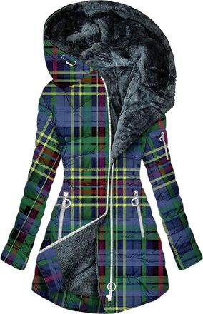 Generic Womens Long Down Coats Winter Ladies Quilted Jacket Hooded Coat Warm Zip Up Jackets Longline Outdoor Water Outwear with Pockets Womens Hooded Puffer P