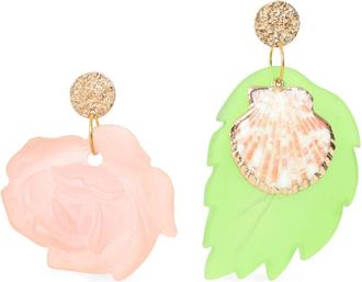 Amir Slama floral-appliqu&eacute; earrings - Pink
